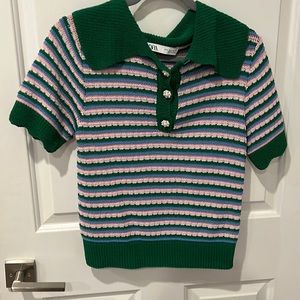 Zara Knit Collared Top